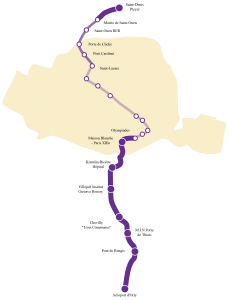 La ligne 14 allant de Saint-Denis - Pleyel jusqu'à l'aéroport d'Orly. - Wikipedia